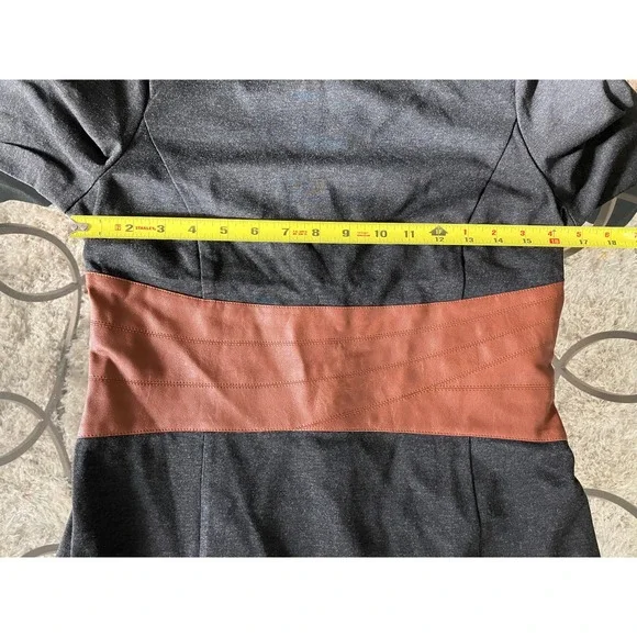 Venus Dress Womens Brown Black Colorblock Fitted Career Office 3/4 Sleeve - Picture 5 of 9